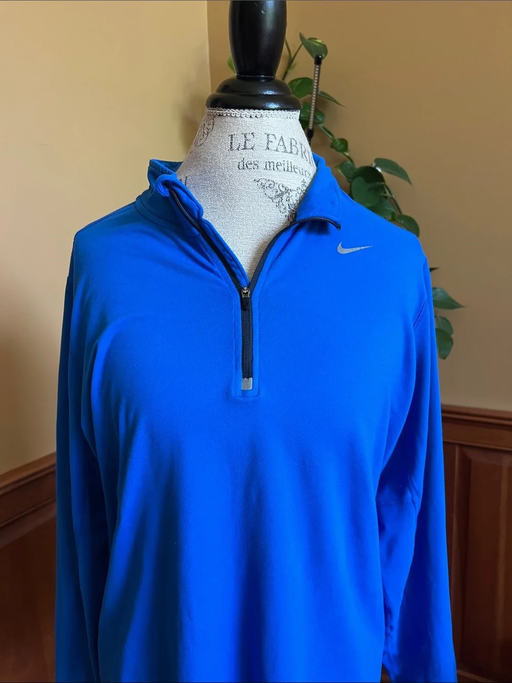 Nike Royal Blue Quarter-Zip Performance Pullover long sleeve shirt men’s large